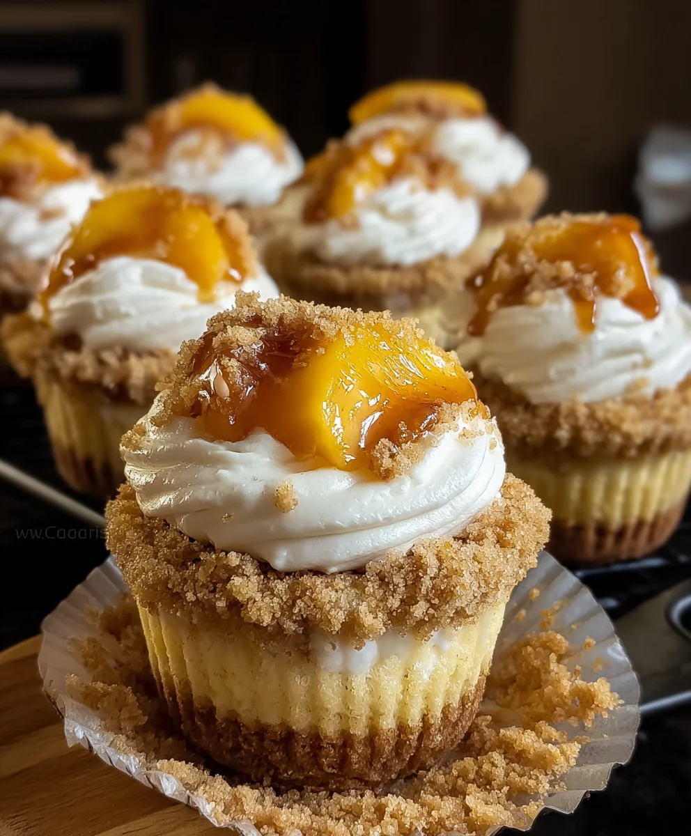 Peach Cheesecake Cupcakes-Easy Dessert Delight