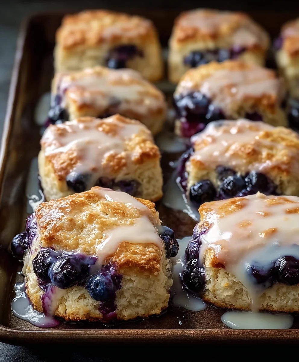 Glazed Blueberry Butter Swim Biscuits Recipe