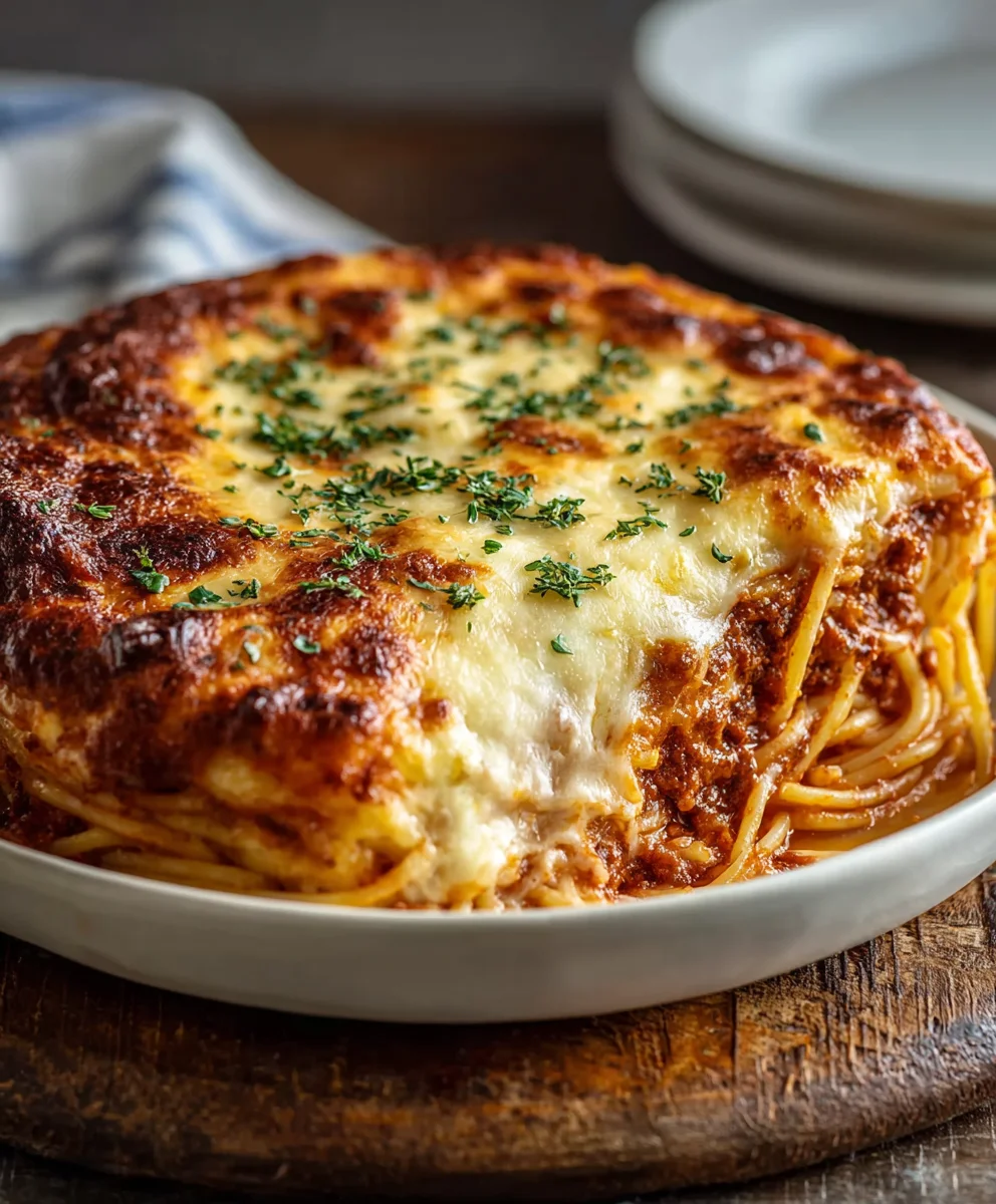 Easy Spaghetti Pie- Beef & Cheese Comfort Food