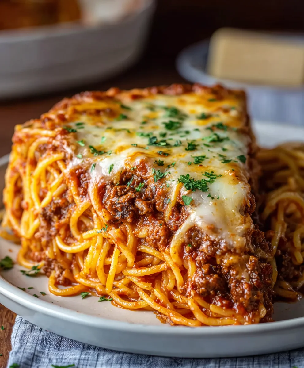 Easy Spaghetti Pie- Beef & Cheese Comfort Food