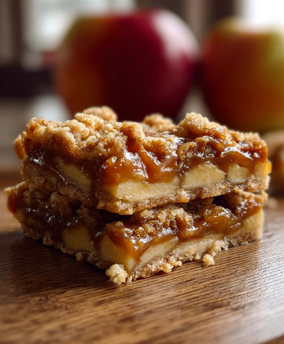 Salted Caramel Apple Crumble Bars - Addictive Fall Treat