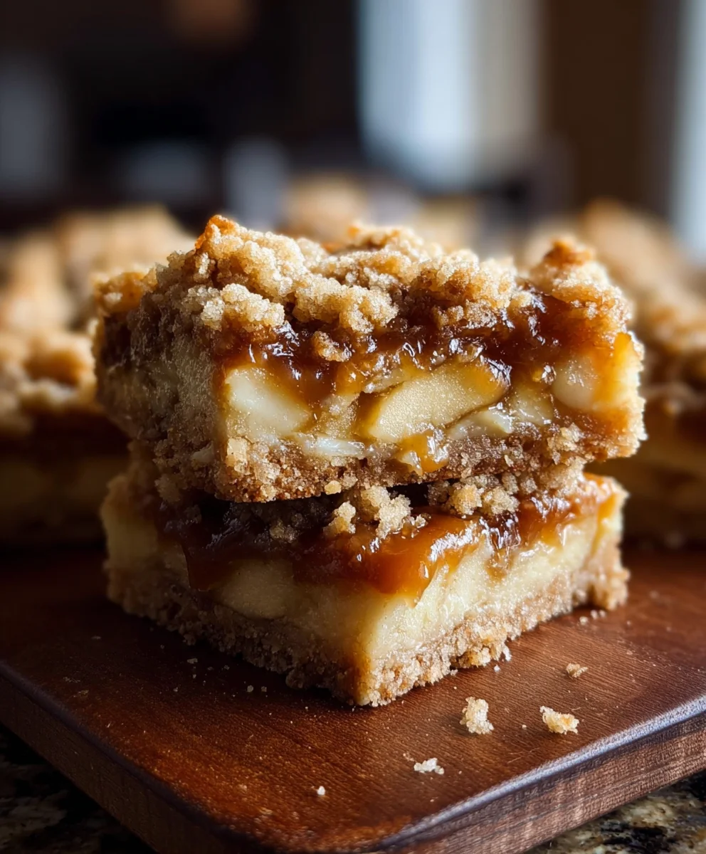 Salted Caramel Apple Crumble Bars - Addictive Fall Treat