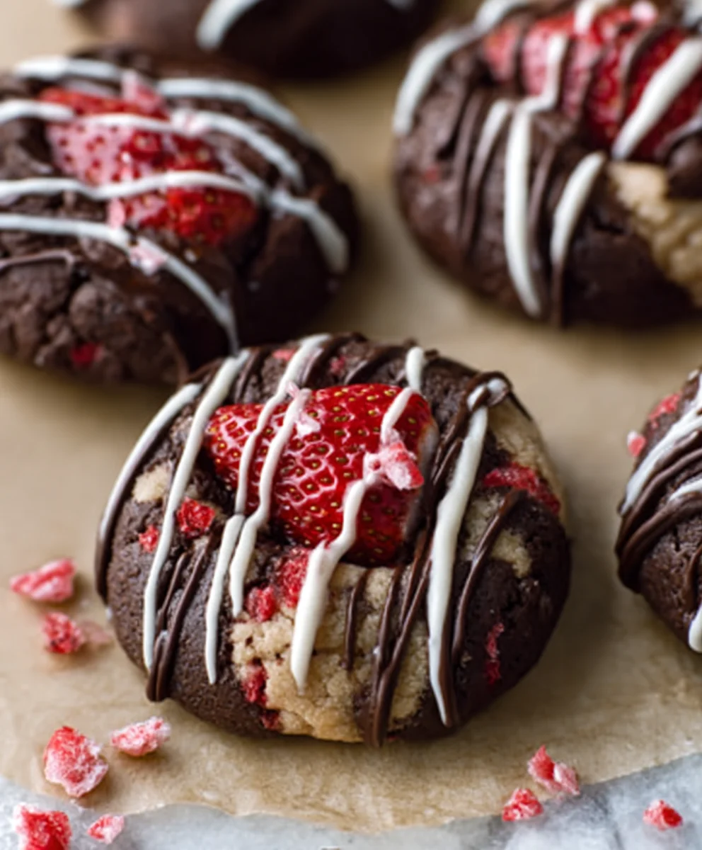 Chocolate Strawberry Cookies-Delicious Easy Recipe