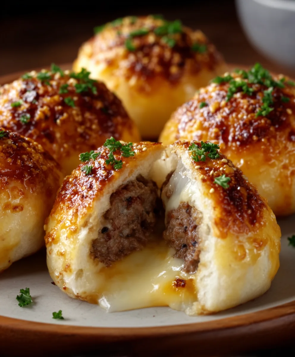Garlic Parmesan Cheeseburger Bombs - Irresistible Flavor