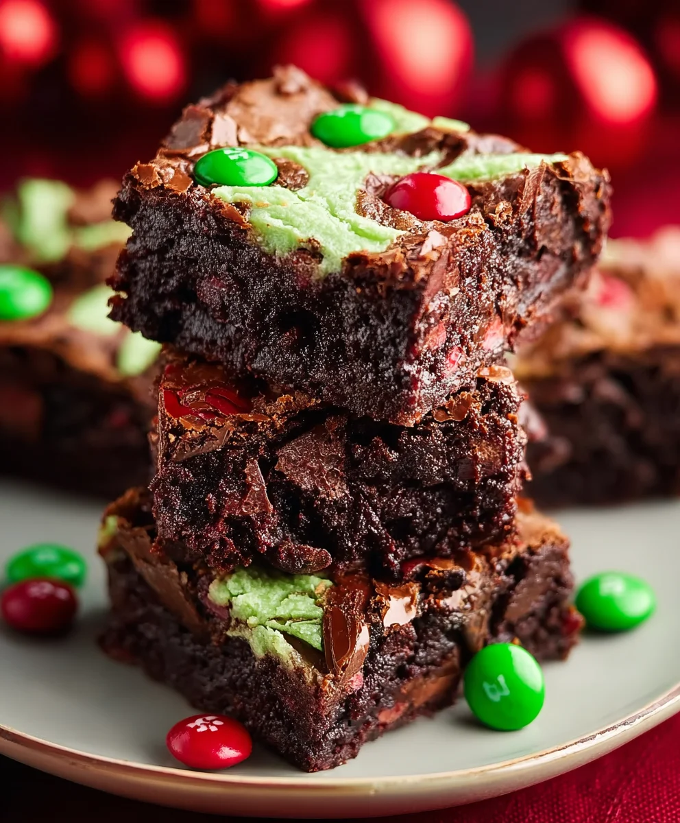 Easy Grinch Brownies-Festive Holiday Dessert Recipe