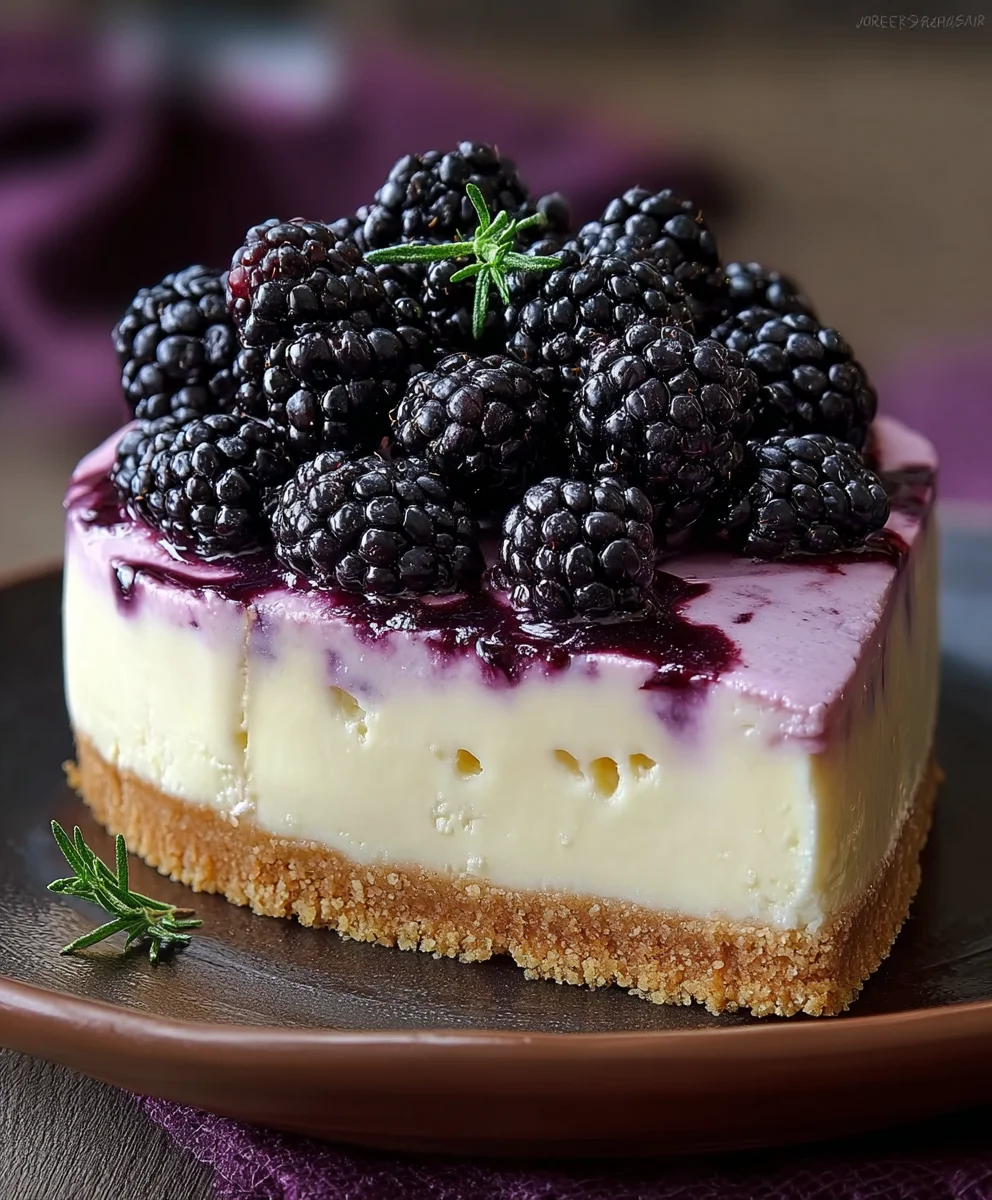 White Chocolate Blackberry Mousse Cheesecake Recipe
