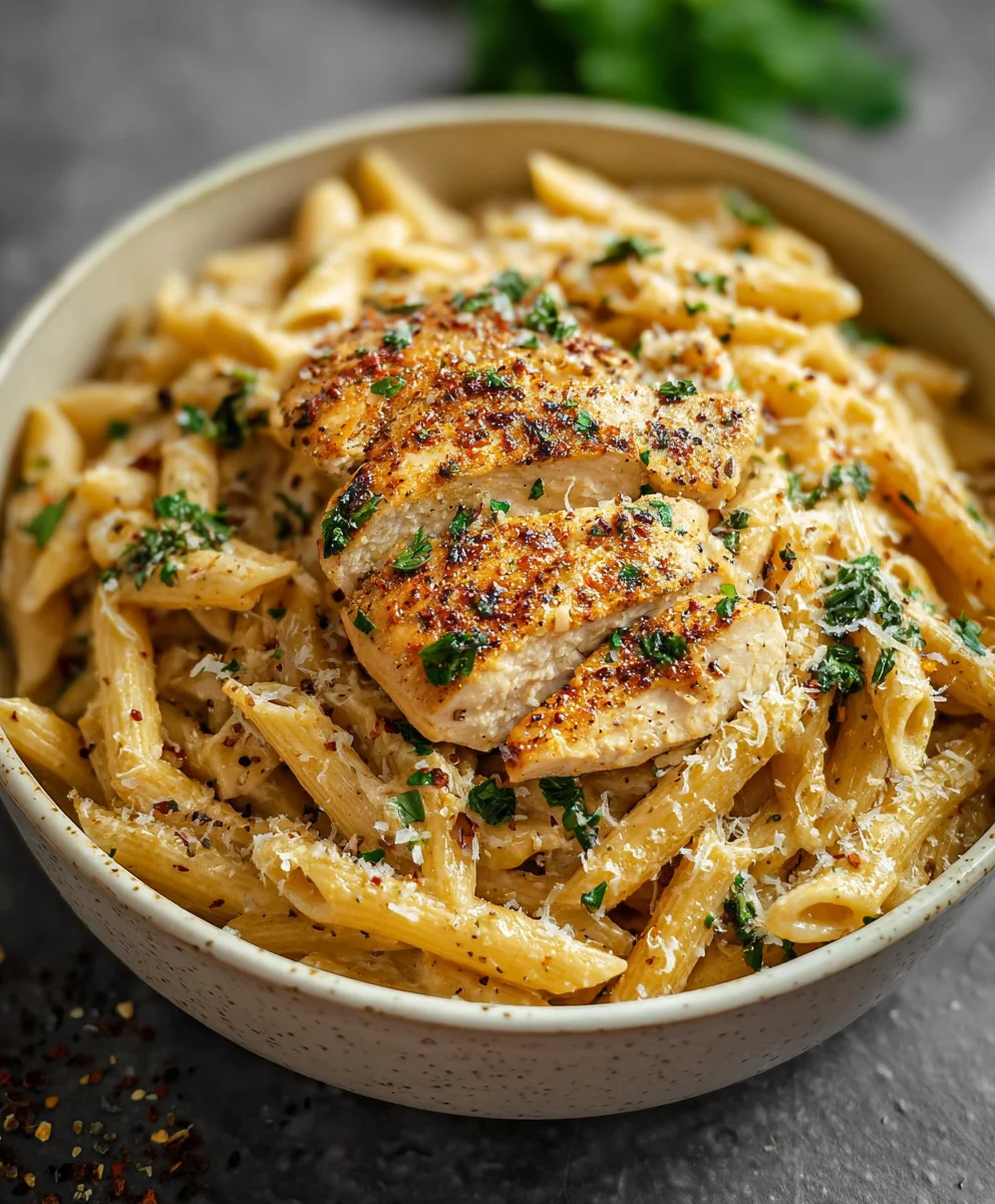 Healthy Garlic Parmesan Chicken Pasta-Easy Dinner