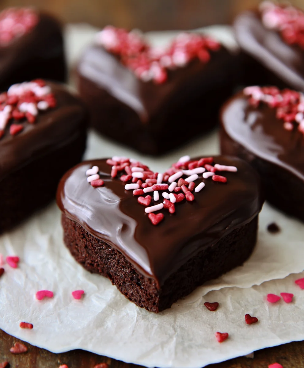 Chocolate Dipped Brownie Hearts-Easy Dessert Recipe
