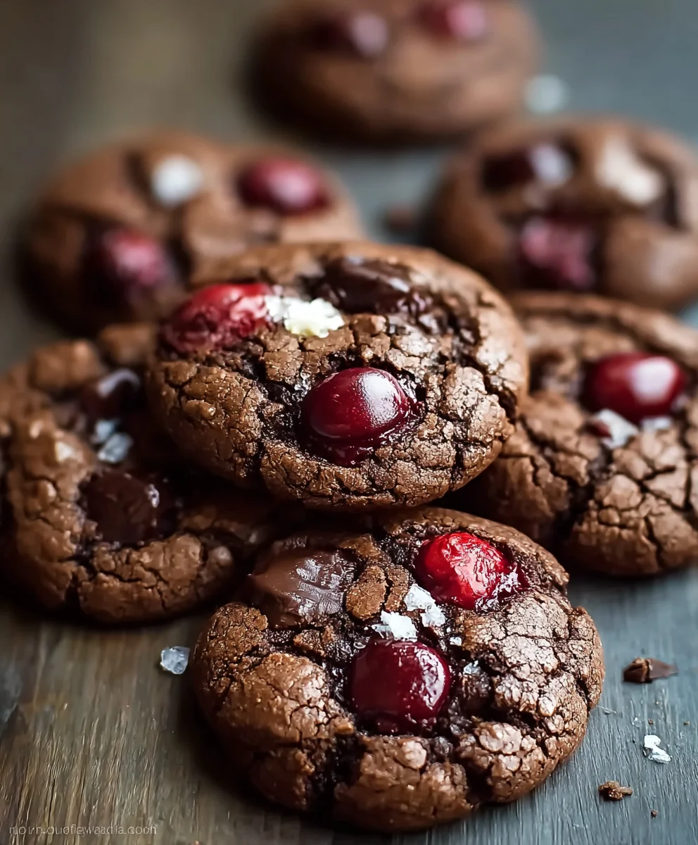 Gooey Chocolate Cherry Cookies - Easy Recipe