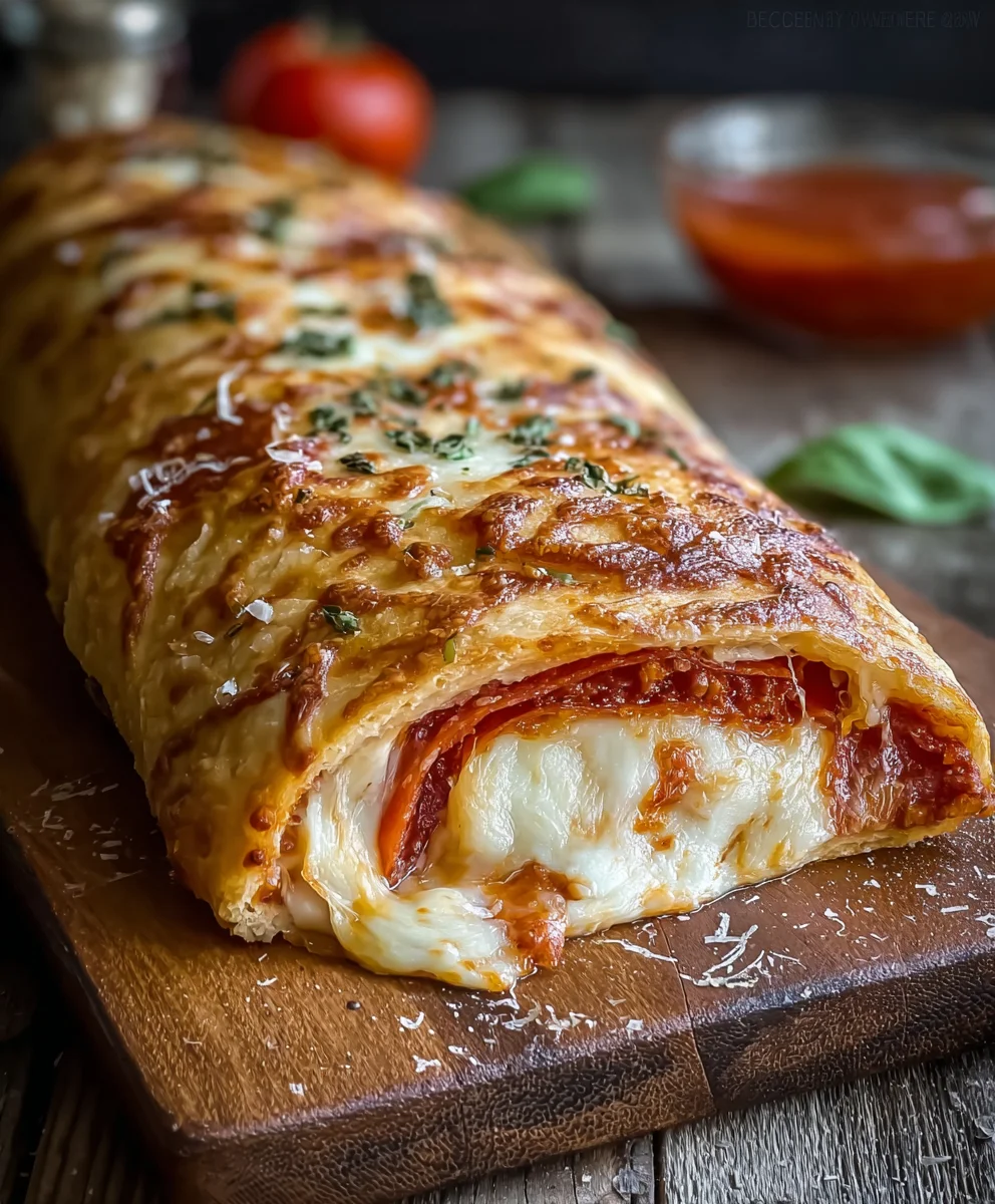 Cheesy Beef Beef Pepperoni Stromboli Recipe-Easy Dinner