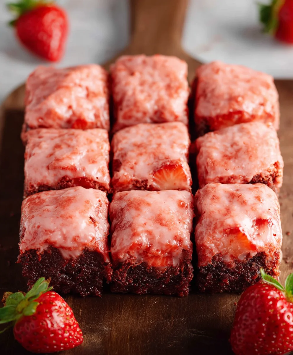 Delicious Strawberry Brownies-Easy Dessert Recipe