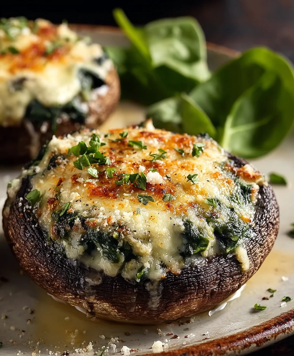 Spinach Cheese Stuffed Portobello Mushroom Recipe