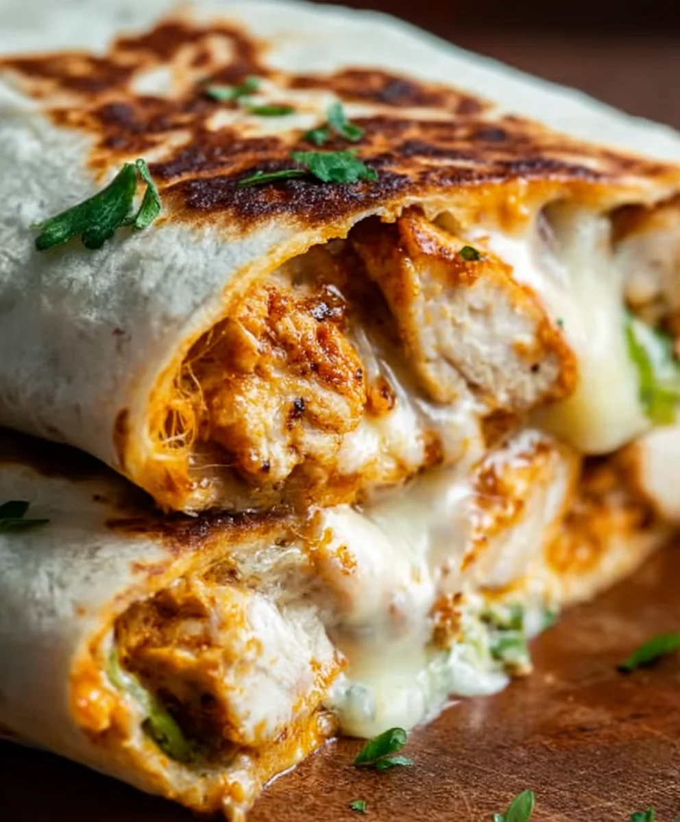 Cheesy Garlic Chicken Wraps - Easy & Delicious!