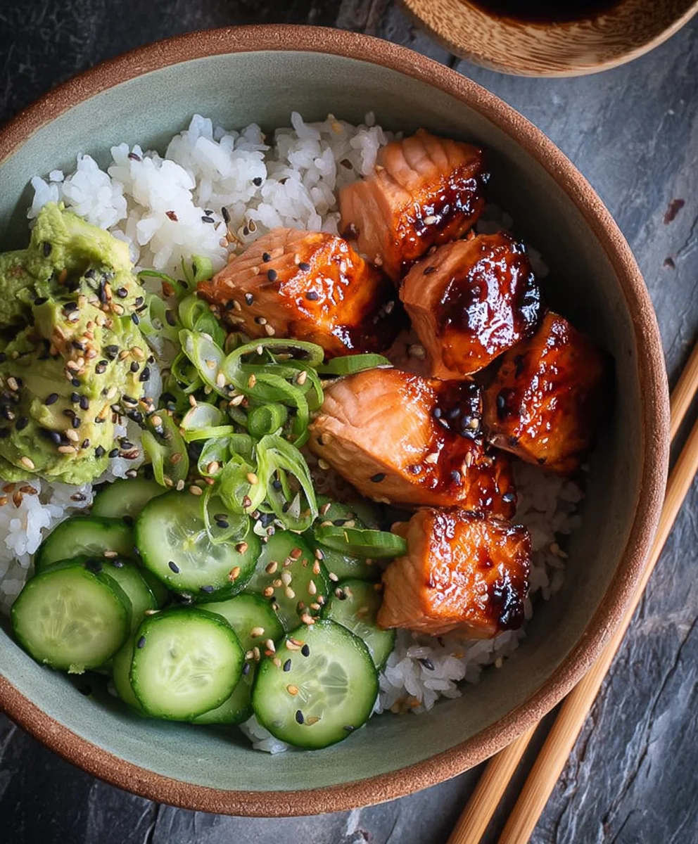 Easy Teriyaki Salmon Sushi Bowl Gluten-Free