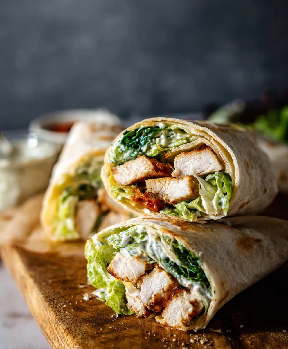 Easy Chicken Caesar Wraps- Quick & Delicious Meal