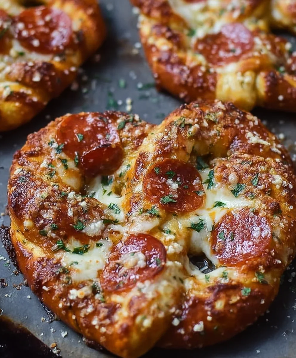 Garlic Butter Beef Beef Pepperoni Pizza Pretzels - Easy Recipe
