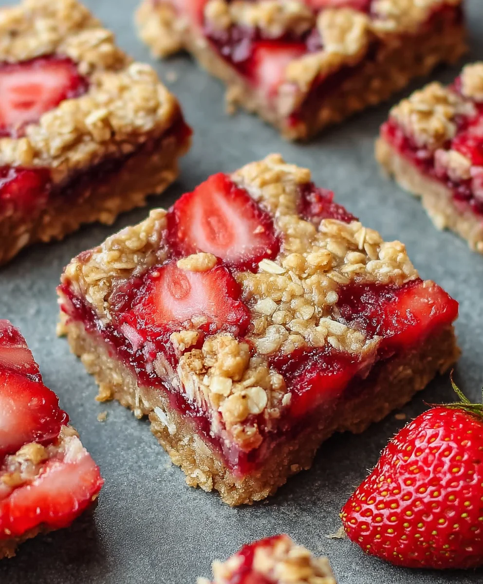 Easy Strawberry Oat Bars-Healthy Breakfast Treat