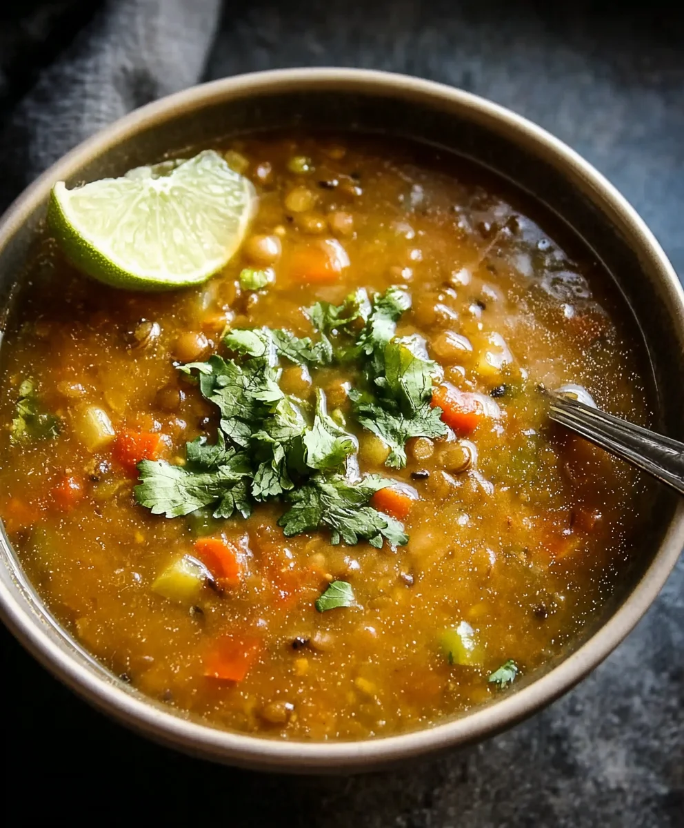 Easy Mexican Lentil Soup - Hearty & Delicious