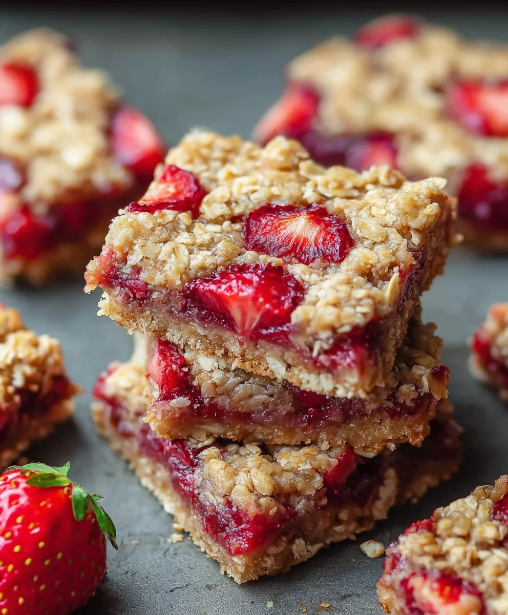 Easy Strawberry Oat Bars-Healthy Breakfast Treat