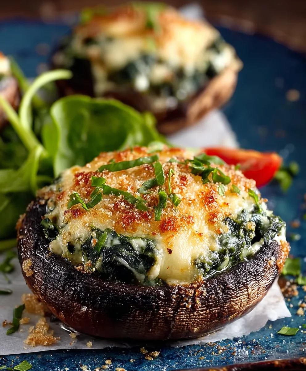 Spinach Cheese Stuffed Portobello Mushroom Recipe