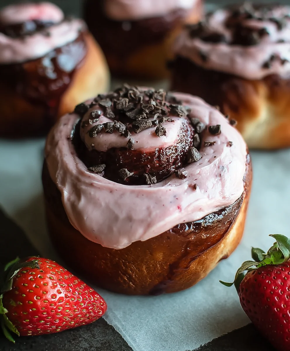 Chocolate Rolls Strawberry Frosting Recipe