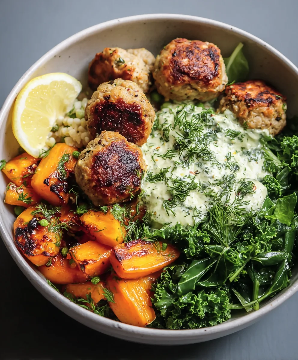 Herby Beef Meatball Bowl-Fresh & Flavorful