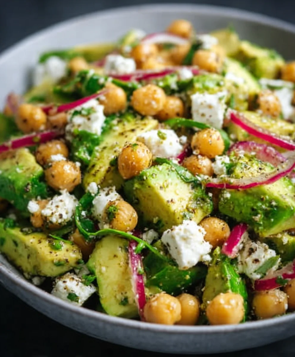 Chickpea Feta Avocado Salad - Fresh & Easy Recipe