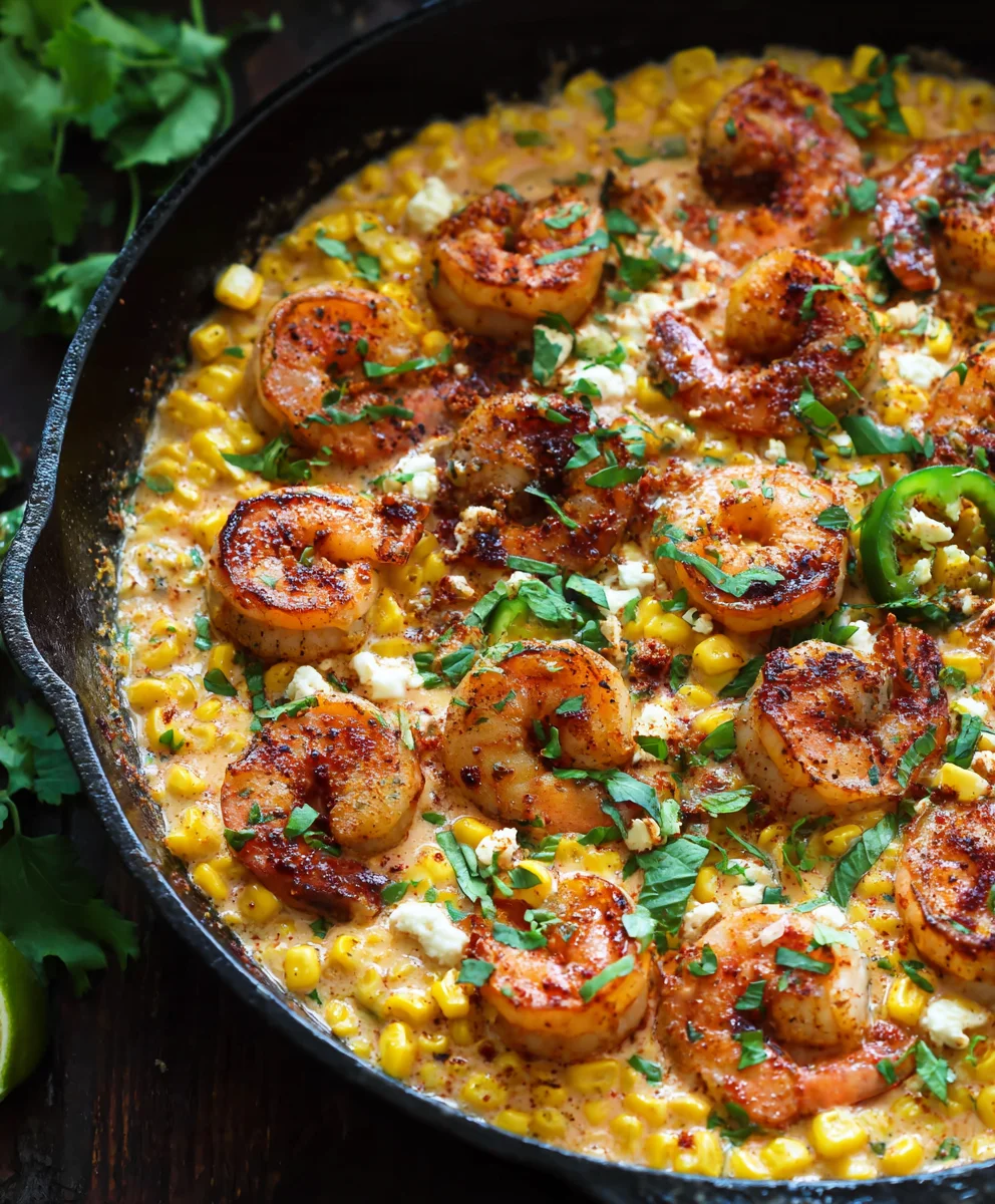 One-Pan Shrimp Creamed Corn Quick Dinner Recipe