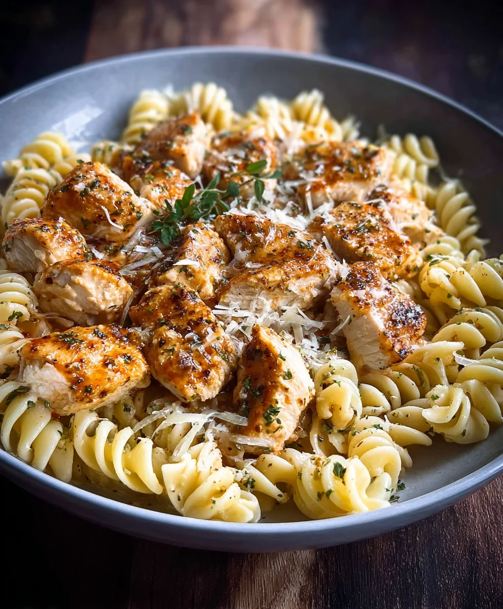 Healthy Garlic Parmesan Chicken Pasta-Easy Dinner