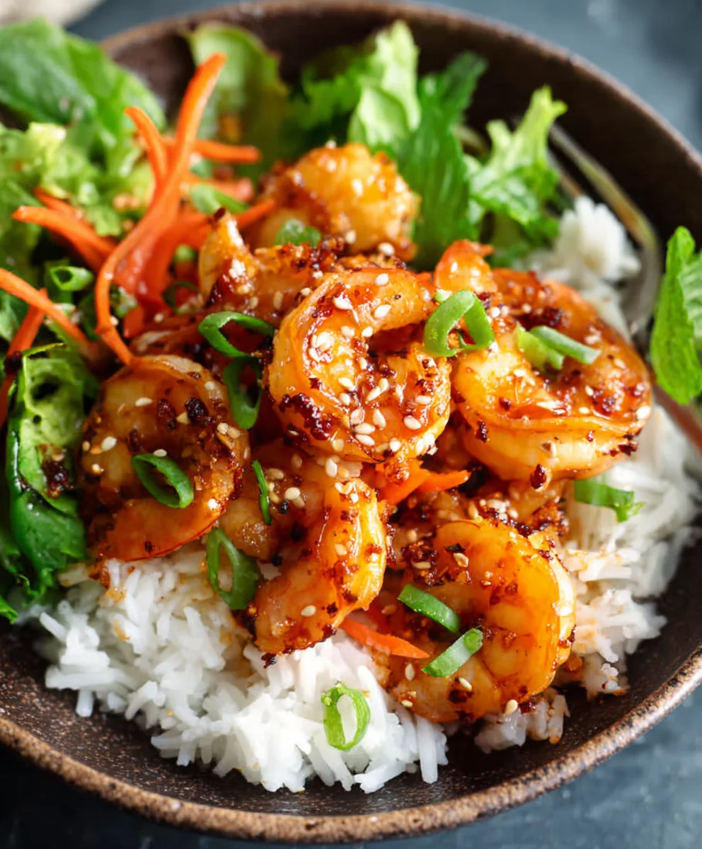 Honey Garlic Shrimp Bowls-Quick & Flavorful Recipe