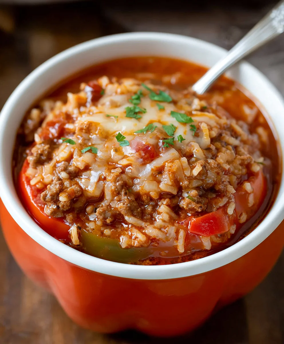 Easy Stuffed Pepper Soup Recipe - Hearty & Delicious