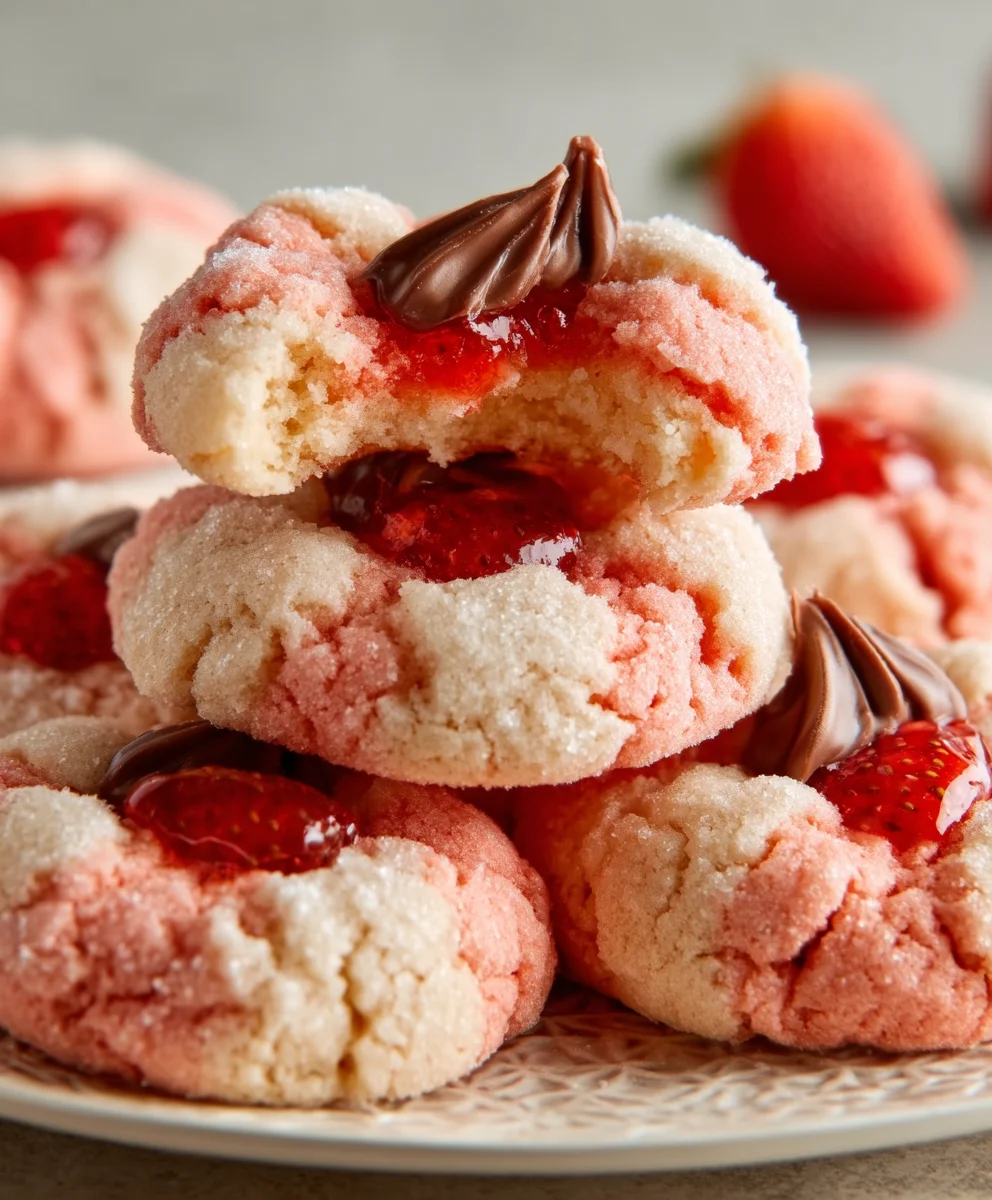 Strawberry Kiss Cookies - Easy Festive Treat