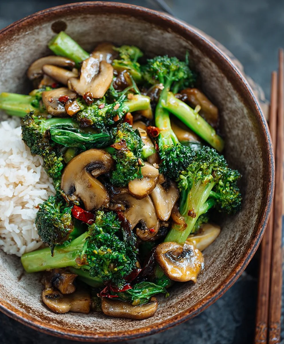 Broccoli Mushroom Stir Fry Quick & Easy Dinner