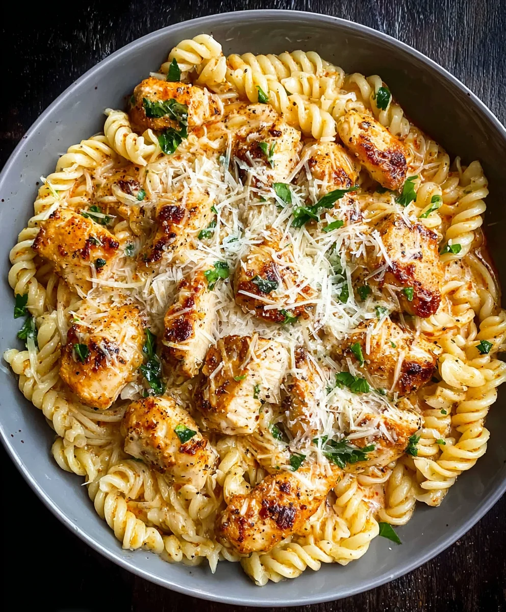 Healthy Garlic Parmesan Chicken Pasta-Easy Dinner