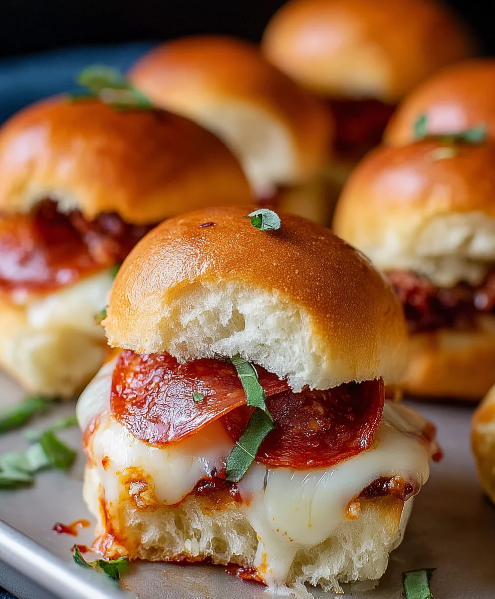 Beef Beef Pepperoni Pizza Sliders- Easy Appetizer