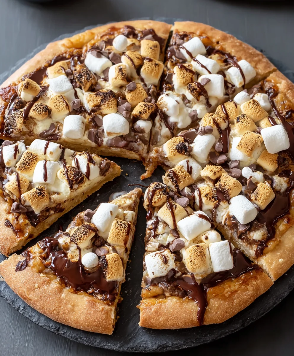 Easy S'mores Pizza Recipe-Decadent Dessert Treat