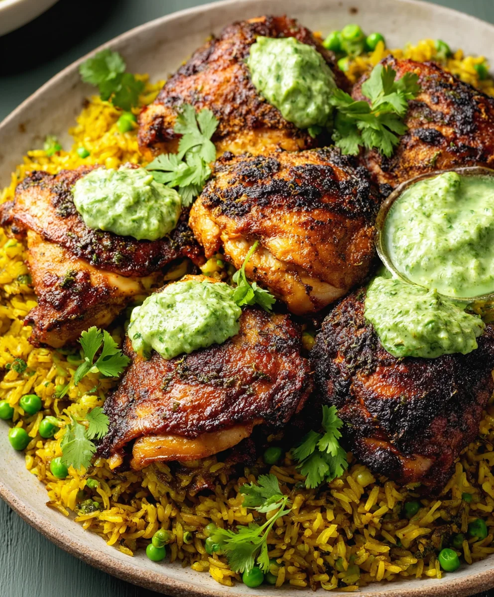 Peruvian Chicken Rice Green Sauce-Flavorful Peruvian Meal