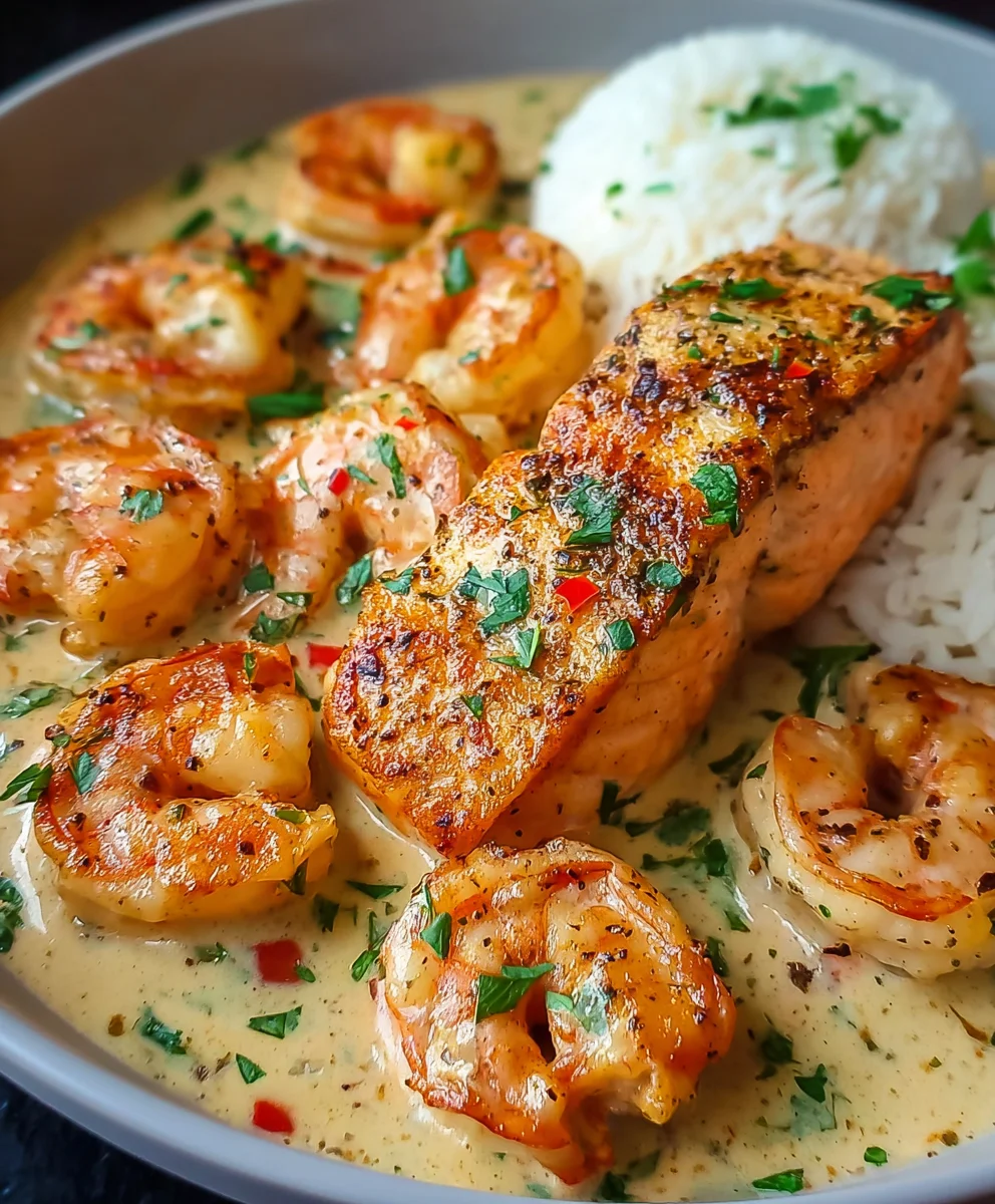 Salmon Shrimp Cajun Cream Pasta Recipe