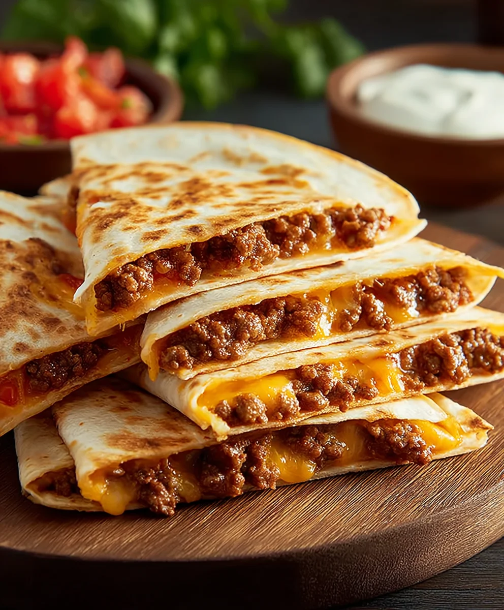 Easy Cheesy Ground Beef Quesadillas Recipe