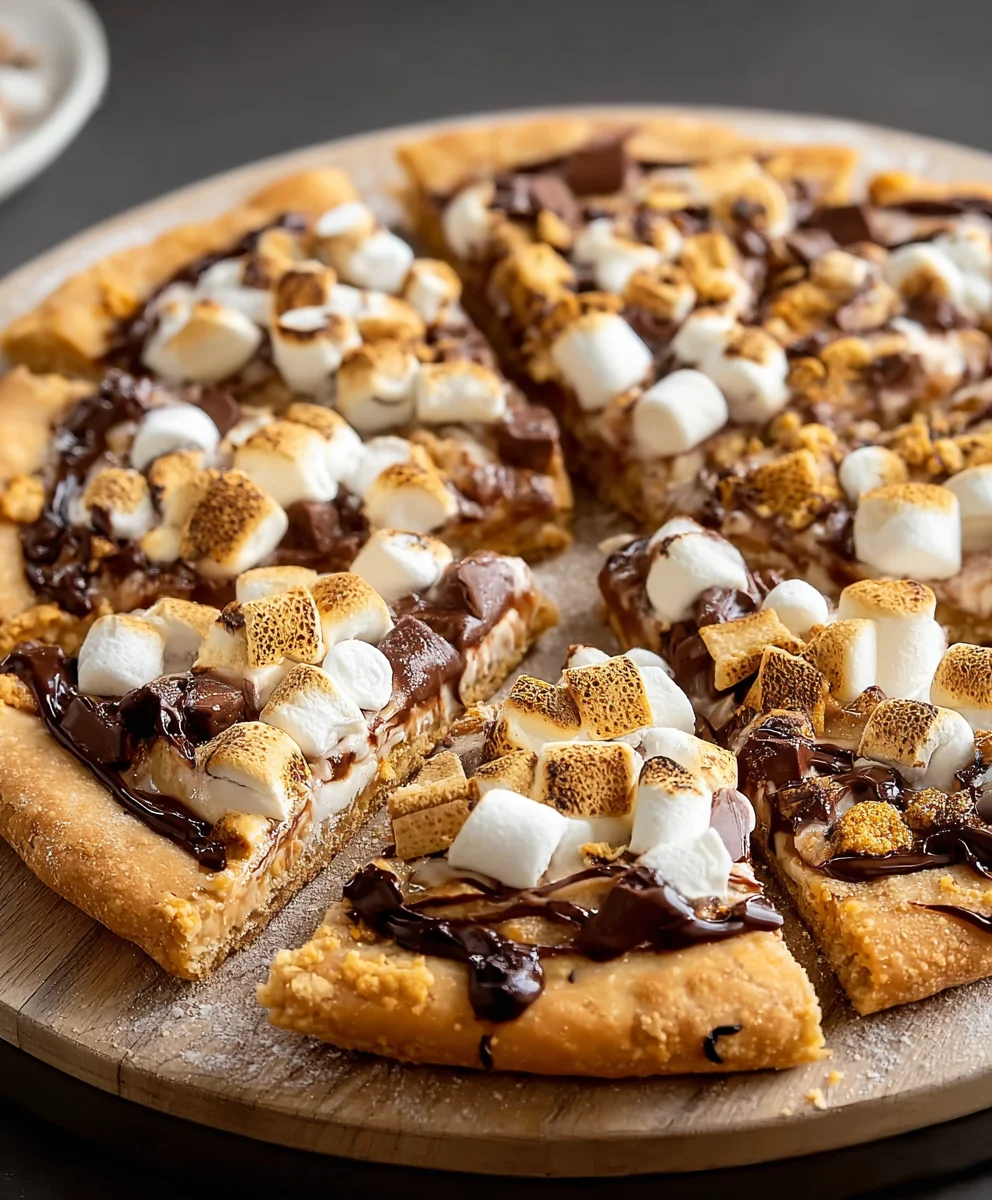 Easy S'mores Pizza Recipe-Decadent Dessert Treat