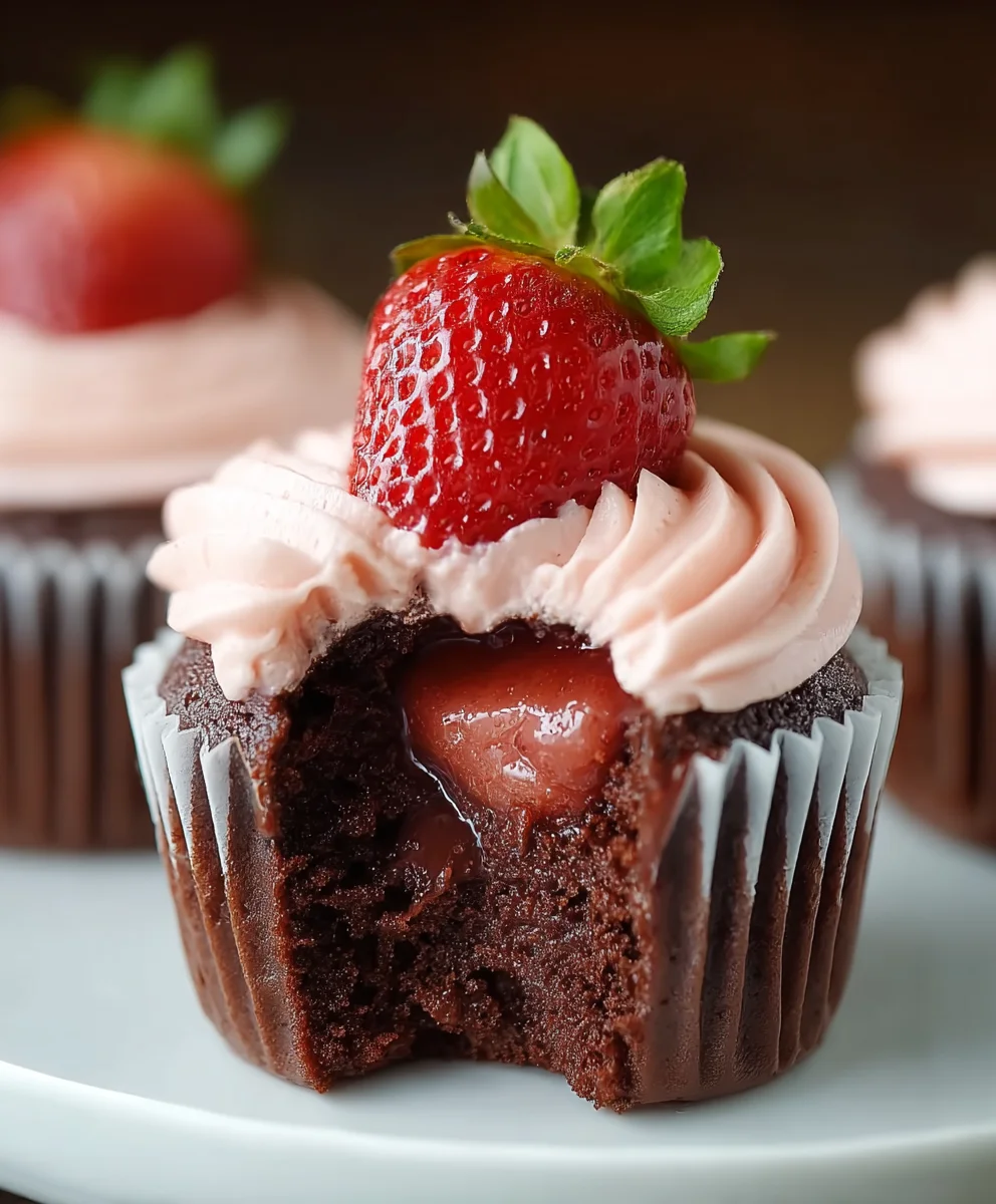 Delicious Chocolate Strawberry Cupcakes Recipe