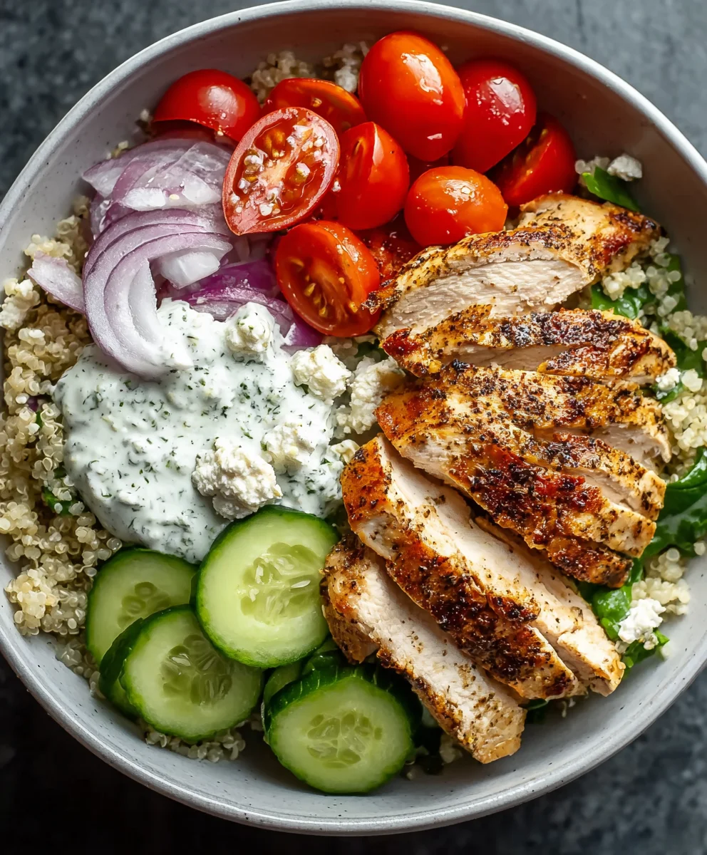 Easy Greek Chicken Gyro Bowl Recipe