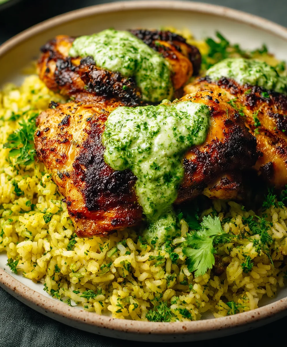Peruvian Chicken Rice Green Sauce-Flavorful Peruvian Meal