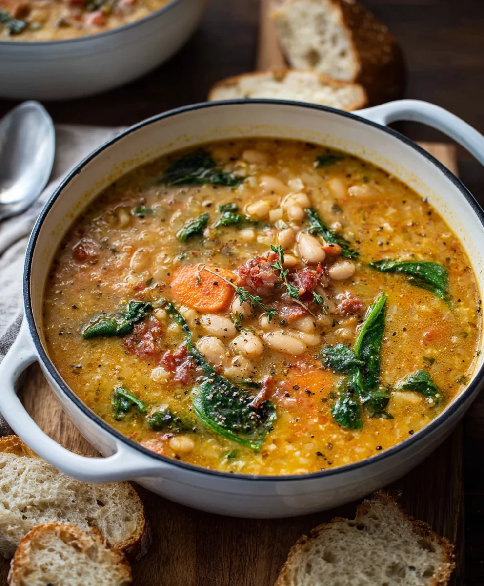 Tuscan White Bean Soup-Hearty Comfort Food Recipe