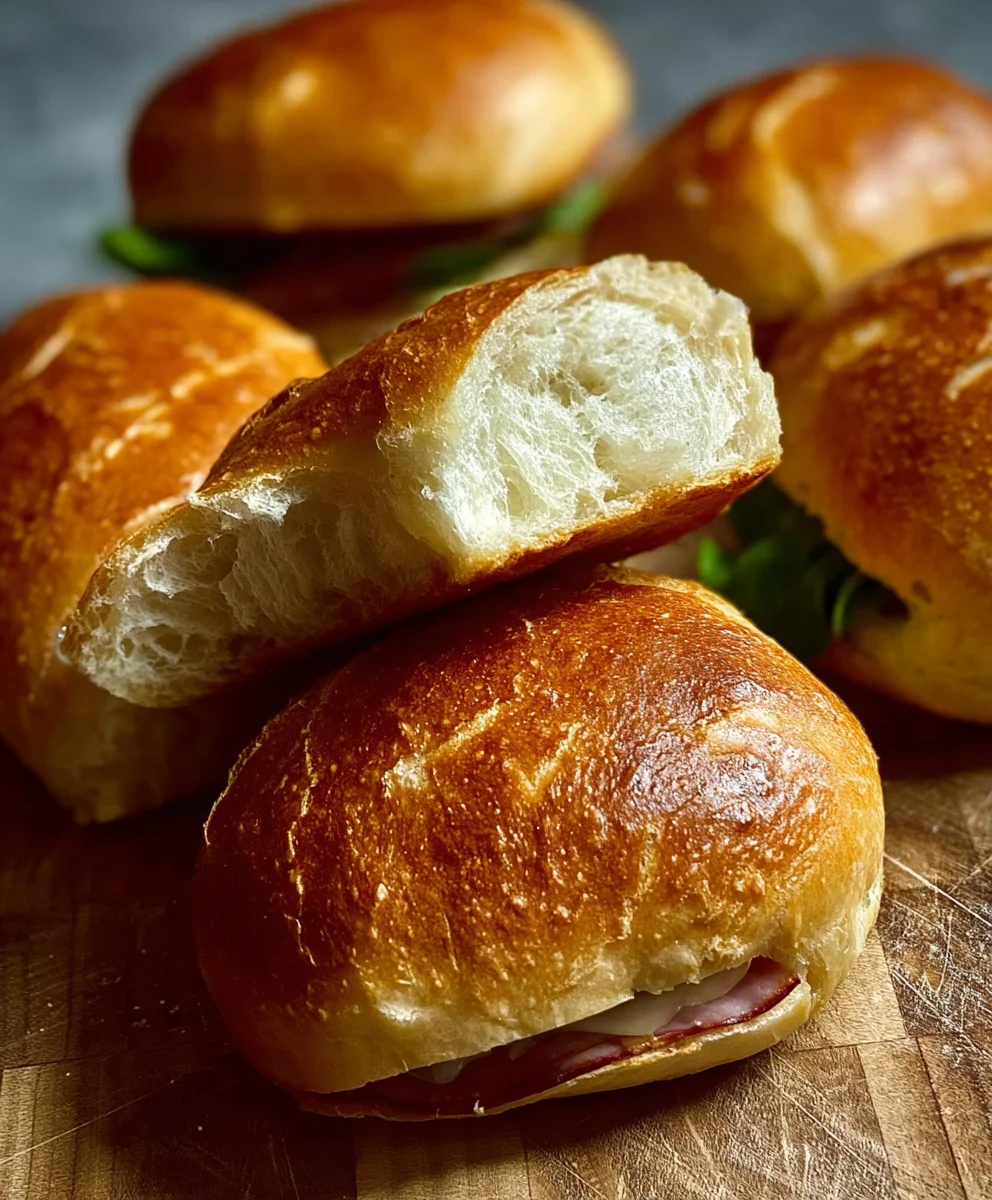 Easy No Knead Sandwich Rolls- Hour Dough