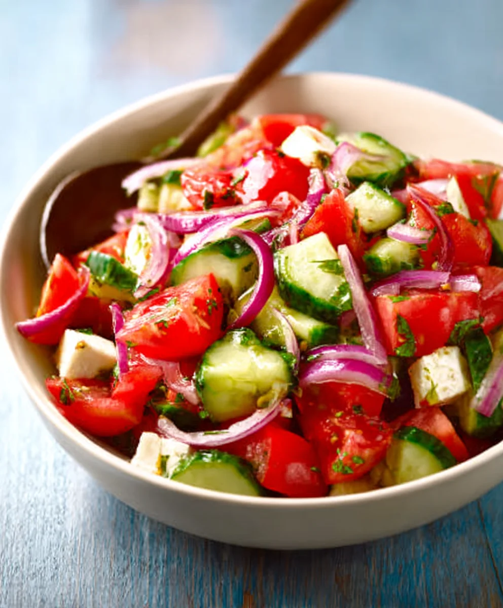 Mediterranean Salad-Fresh Cucumber Tomato Onion
