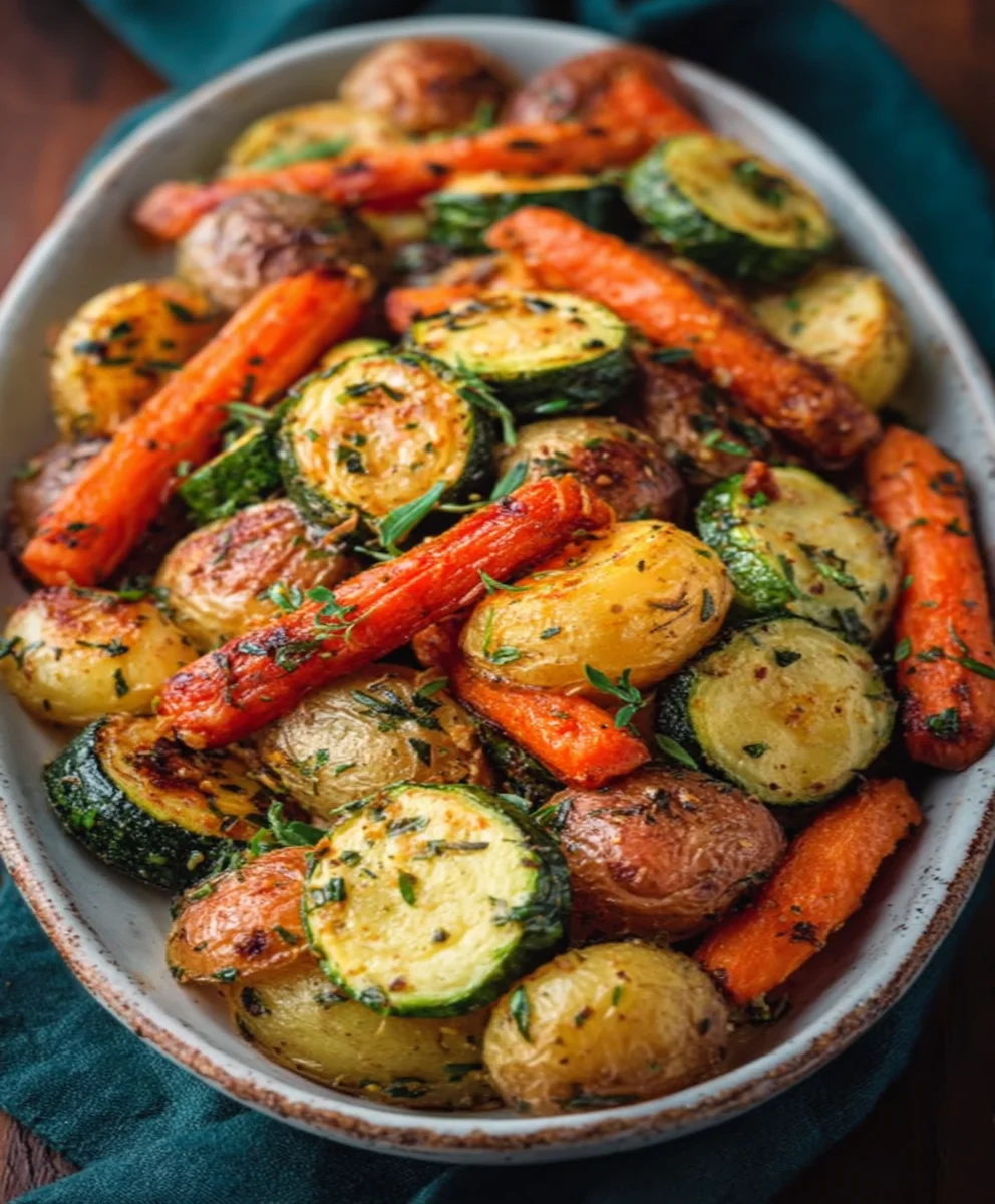 Garlic Herb Roasted Potatoes Carrots Zucchini