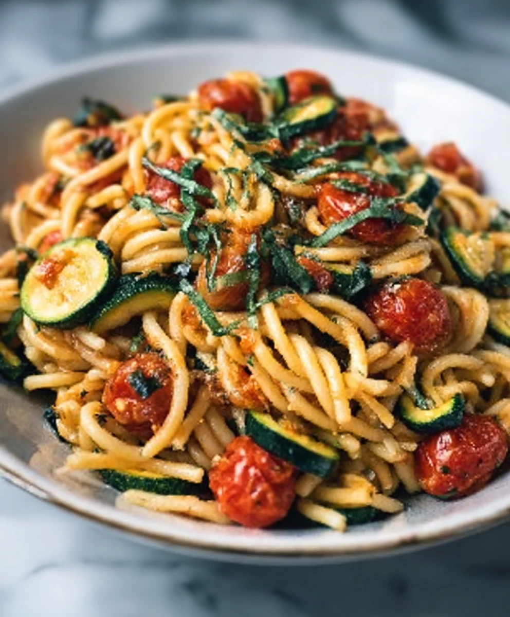 Healthy Tomato Zucchini Pasta Recipe-Easy & Delicious
