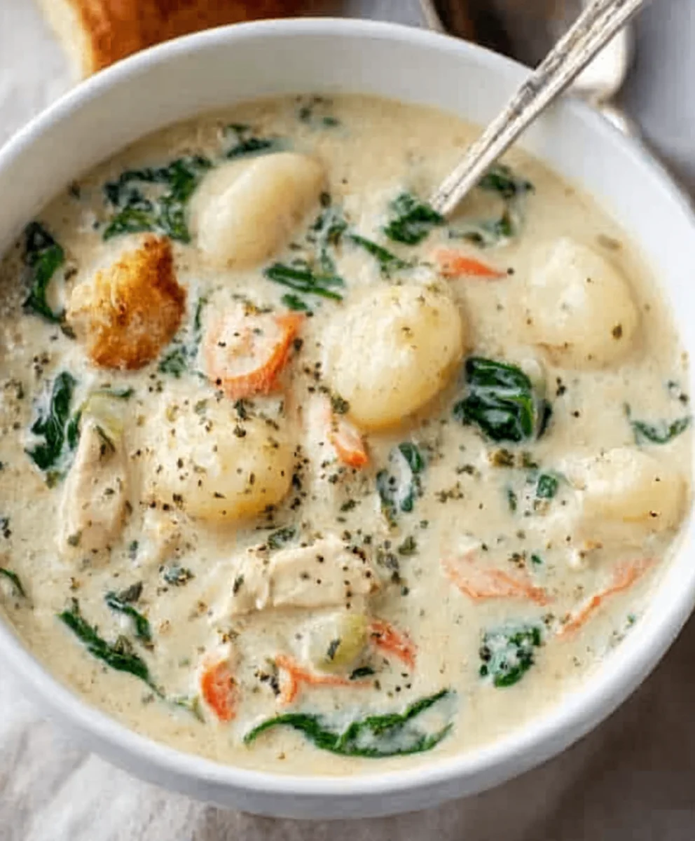 Copycat Olive Garden Chicken Gnocchi Soup Recipe