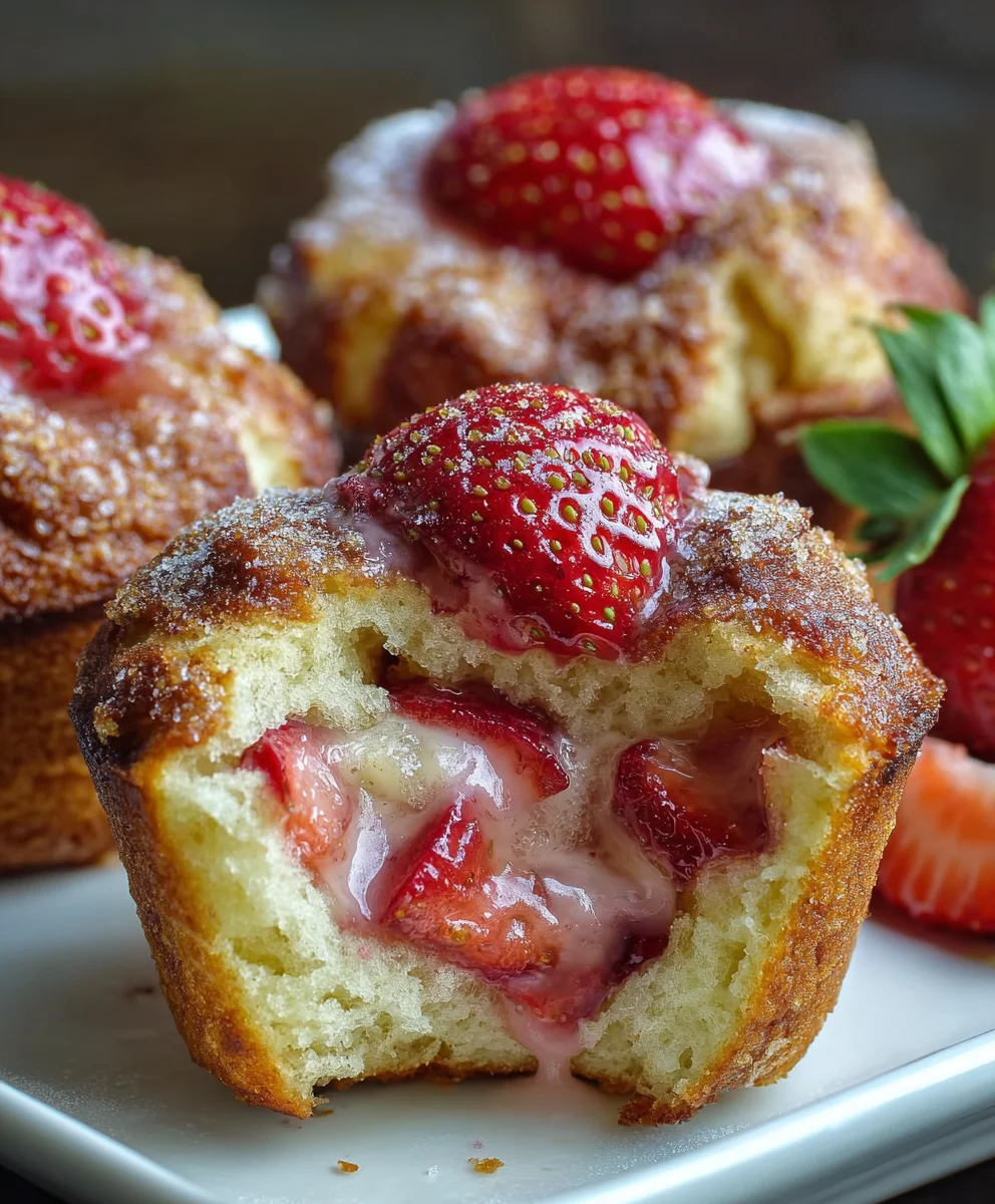 Strawberry French Toast Muffins - Sweet Breakfast Treat